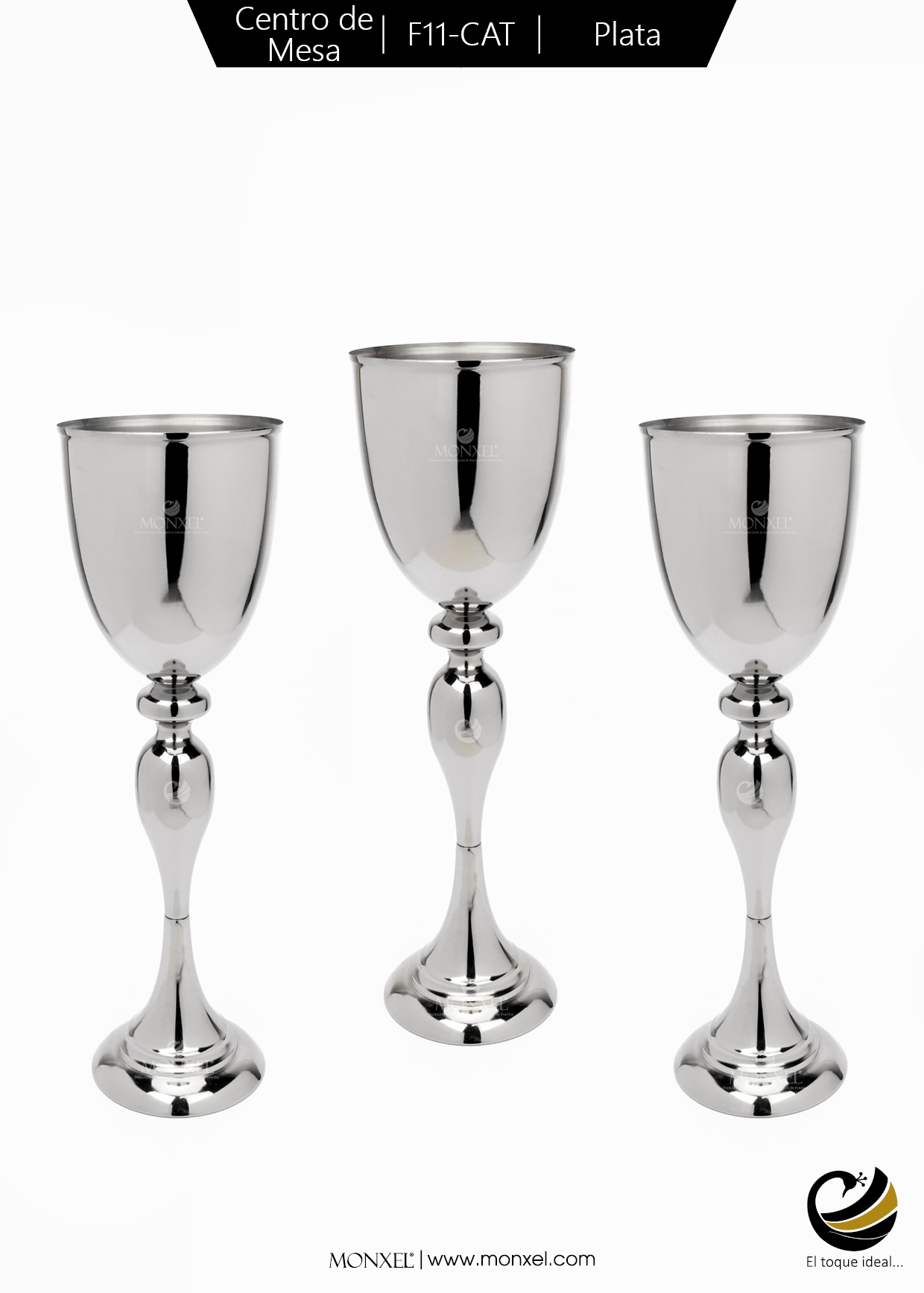 Centro de Mesa F11-CAT Plata (Acero Inoxidable)