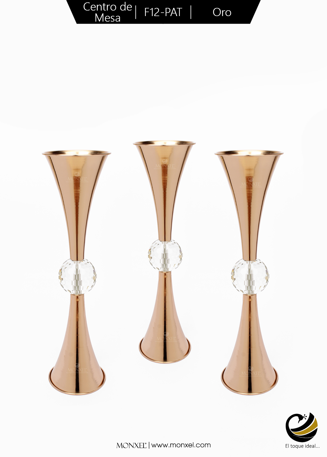 Centro de Mesa F12-PAT Oro (Acero Inoxidable)