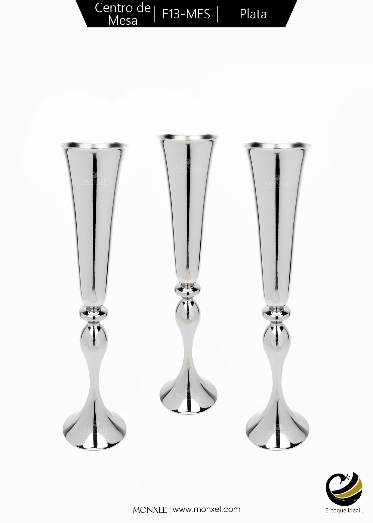 Centro de Mesa F13-MES Plata (Acero Inoxidable)