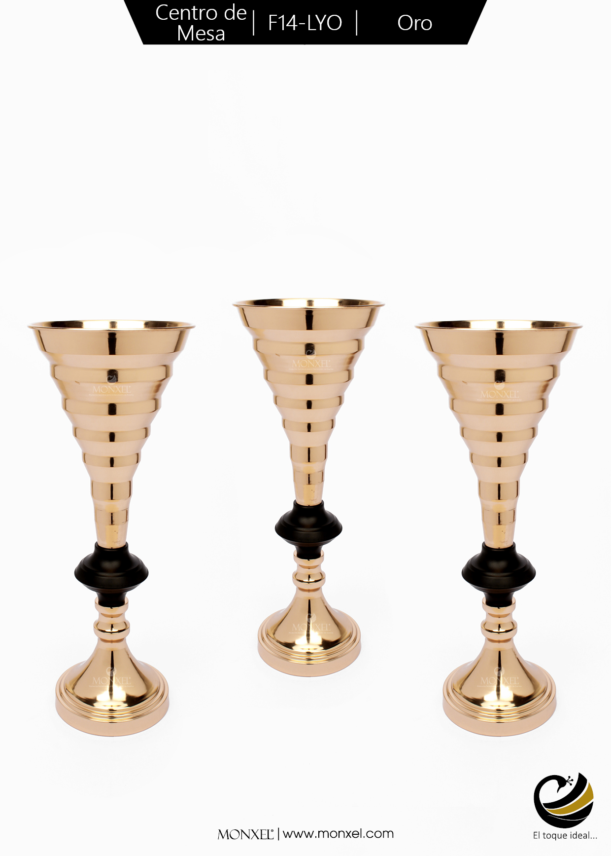 Centro de Mesa F14-LYO Oro (Acero Inoxidable)