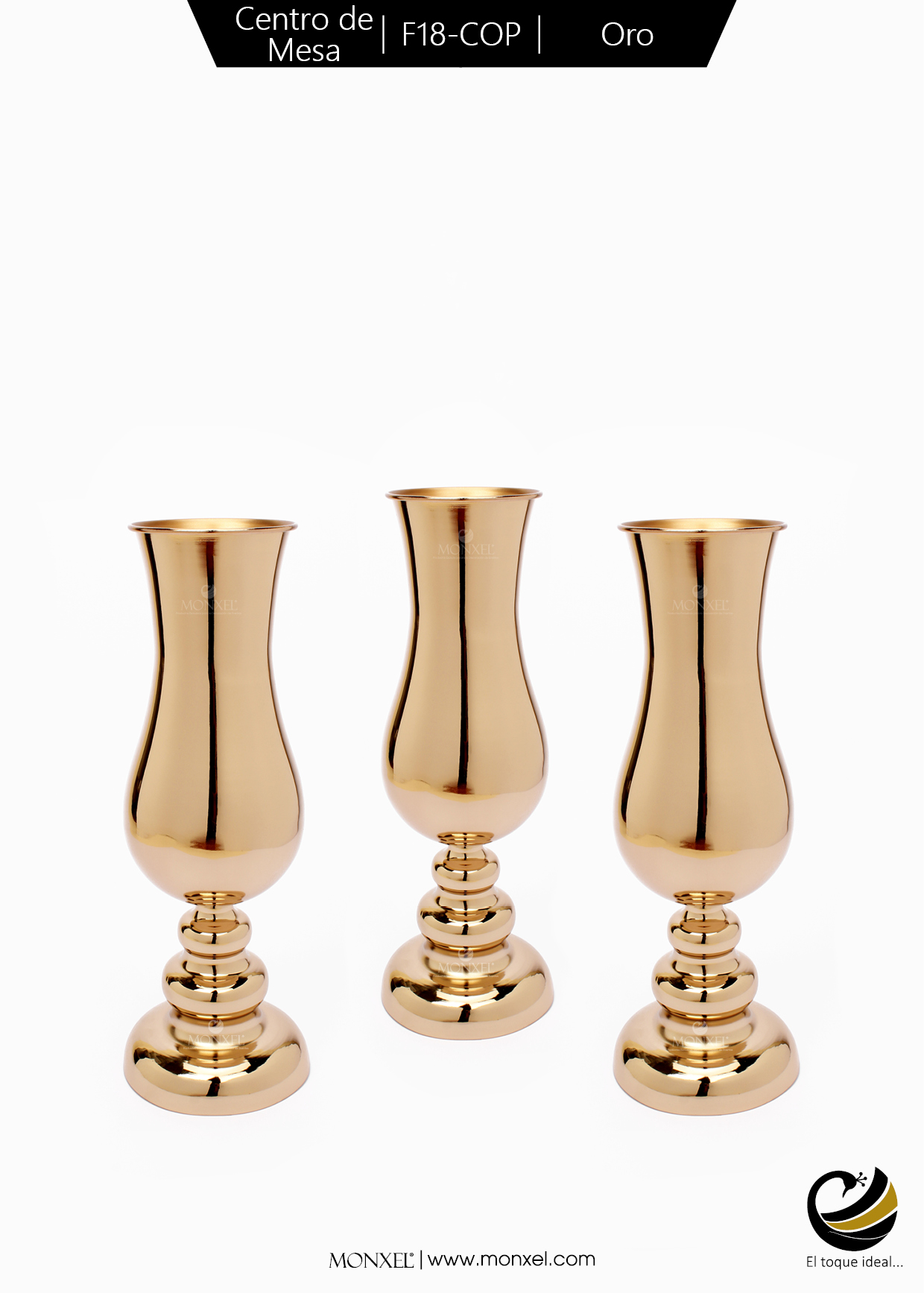 Centro de Mesa F18-COP Oro (Acero Inoxidable)