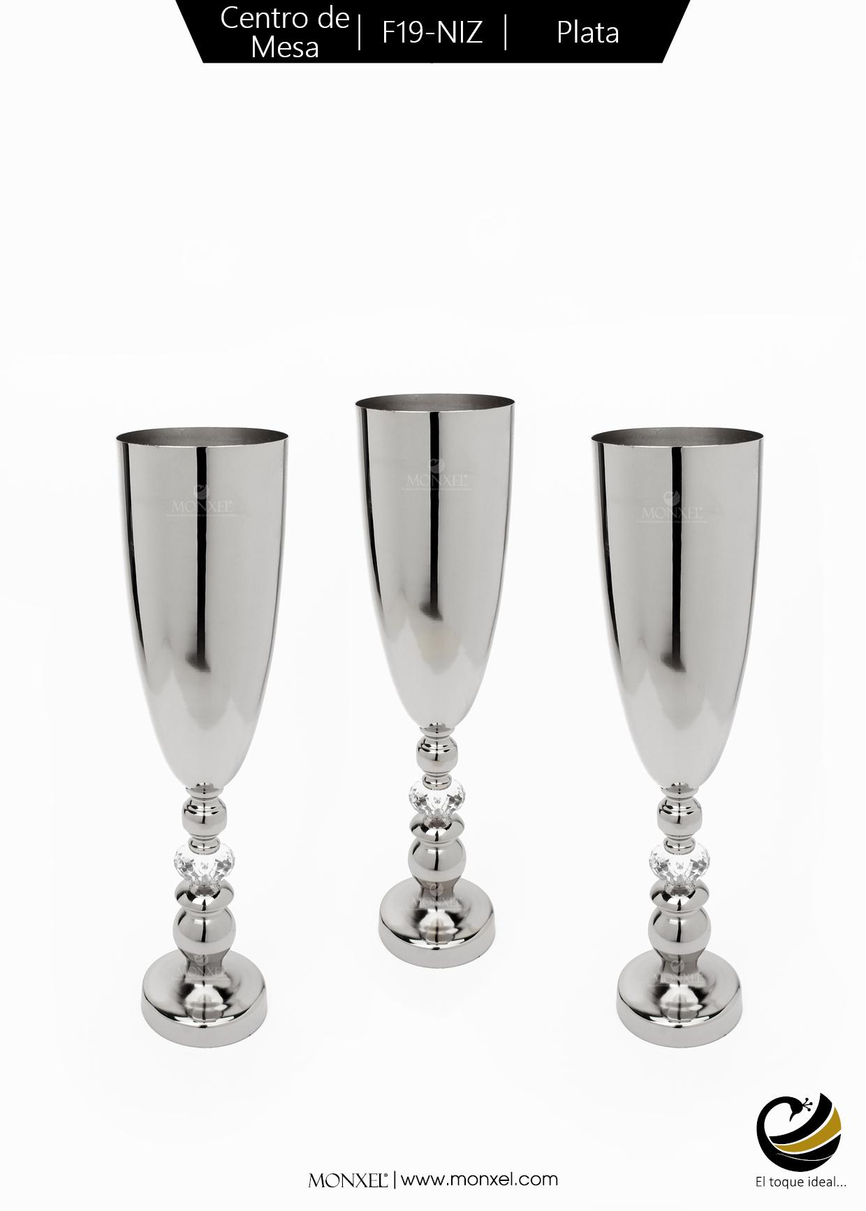 Centro de Mesa F19-NIZ Plata (Acero Inoxidable)