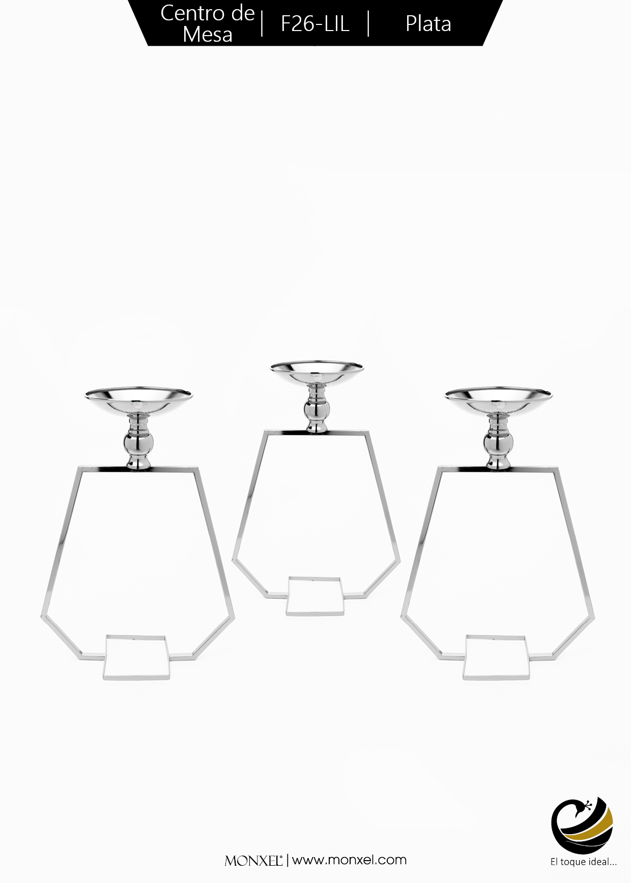 Centro de Mesa F26-LIL Plata (Acero Inoxidable)