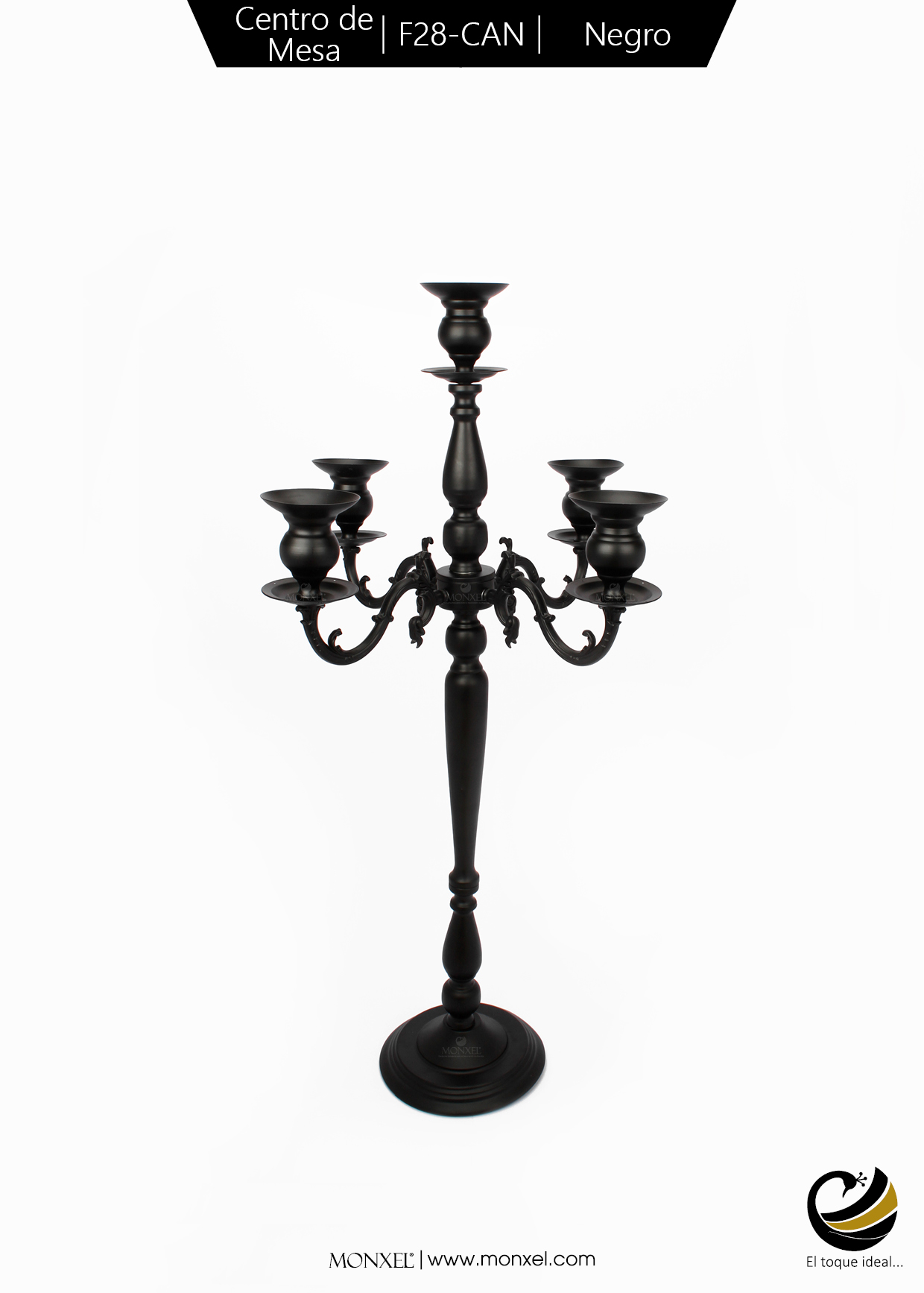 Centro de Mesa F28-CAN Negro (Acero Inoxidable)