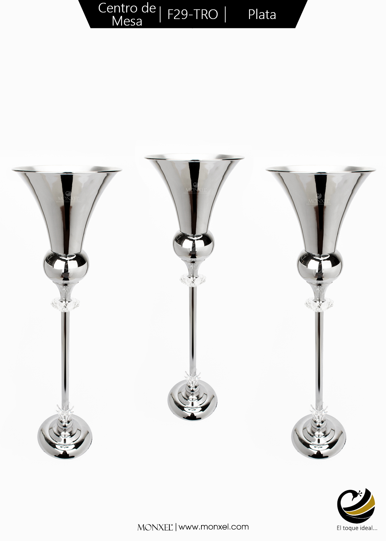 Centro de Mesa F29-TRO Plata (Acero Inoxidable)