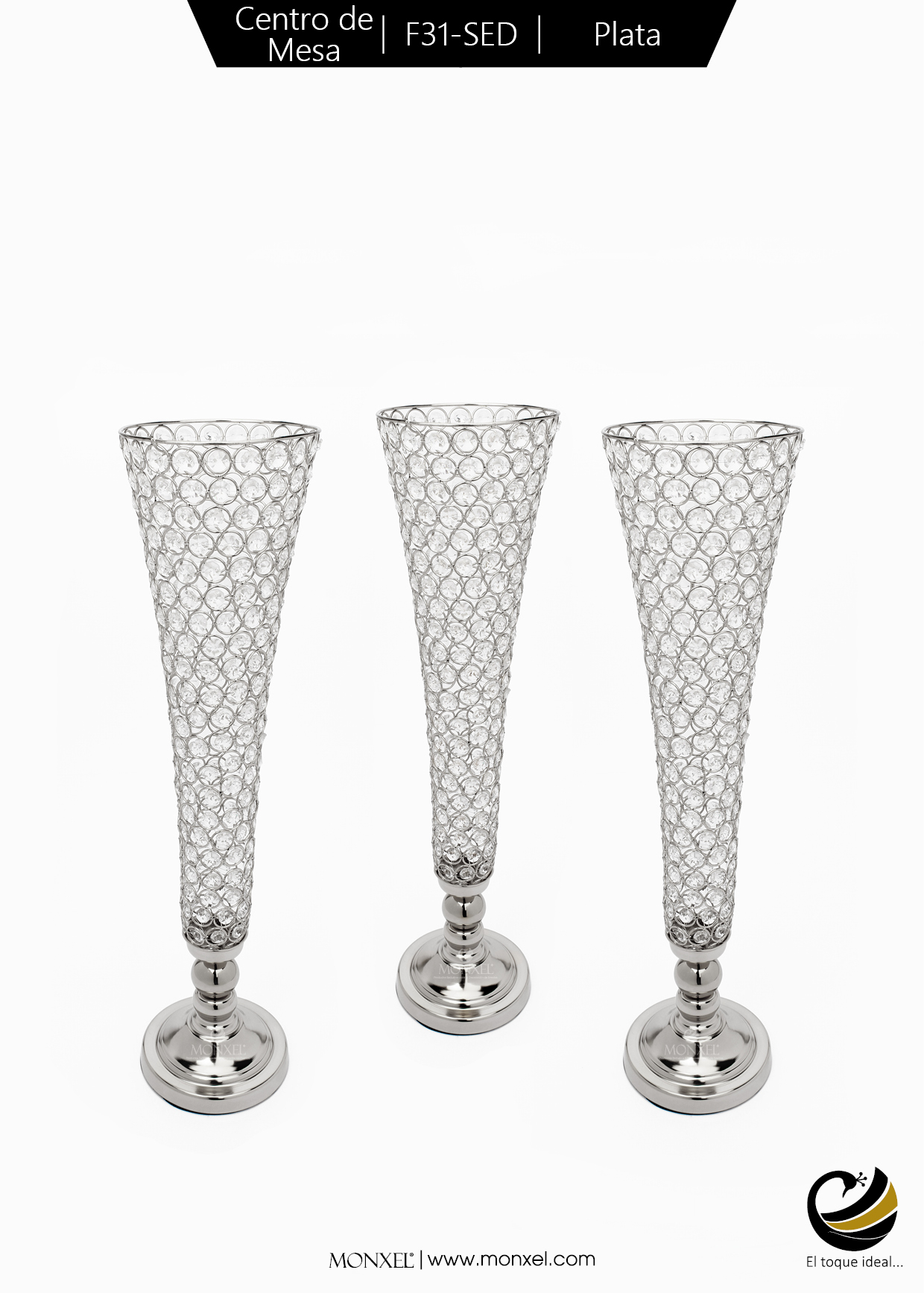 Centro de Mesa F31-SED Plata (Acero Inoxidable)