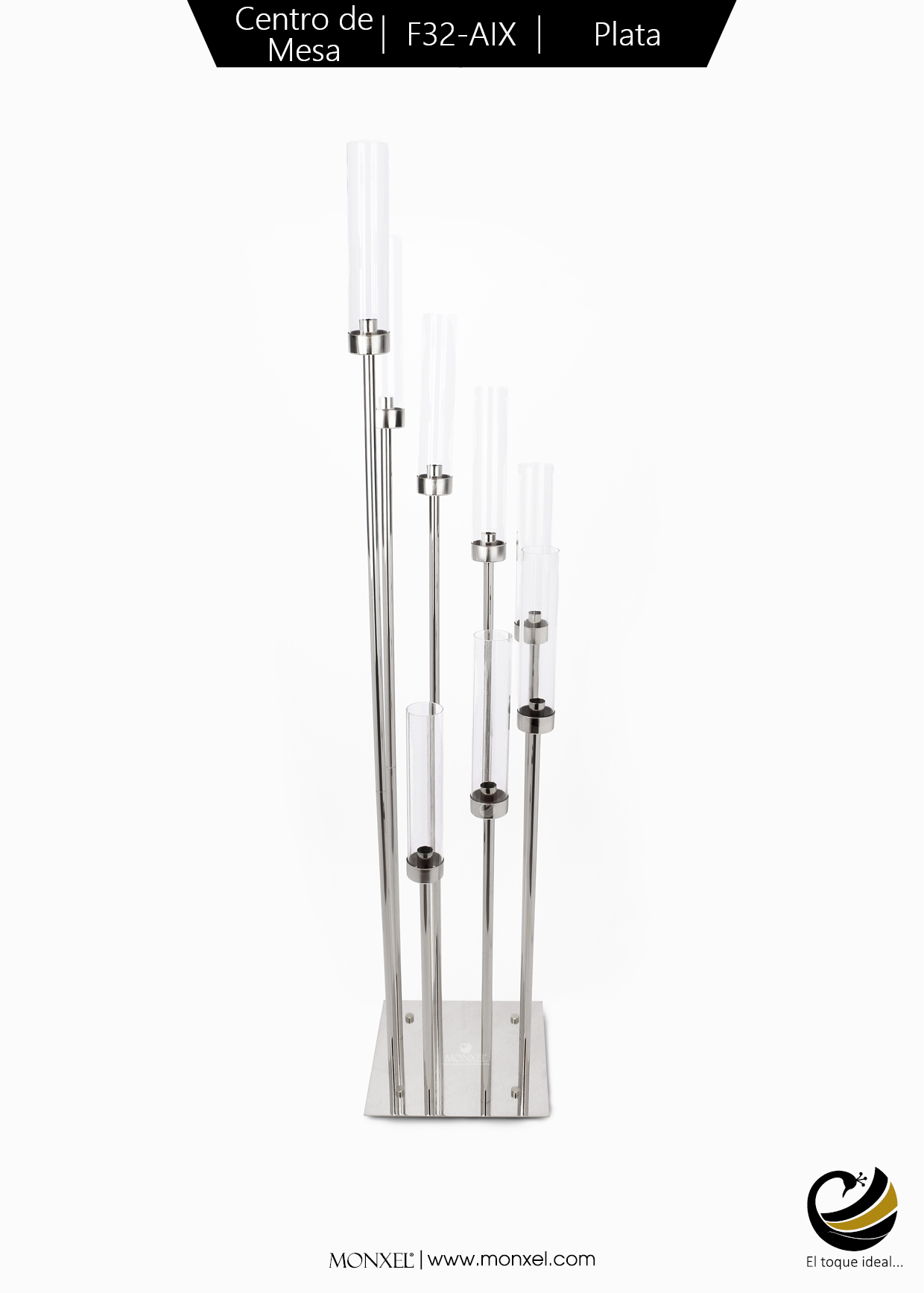 Centro de Mesa F32-AIX Plata (Acero Inoxidable)