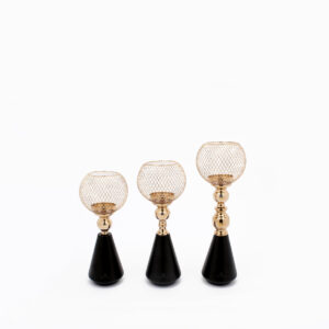 Centro de Mesa F35-GEN Oro/Negro Set 3 pz (Acero Inoxidable)