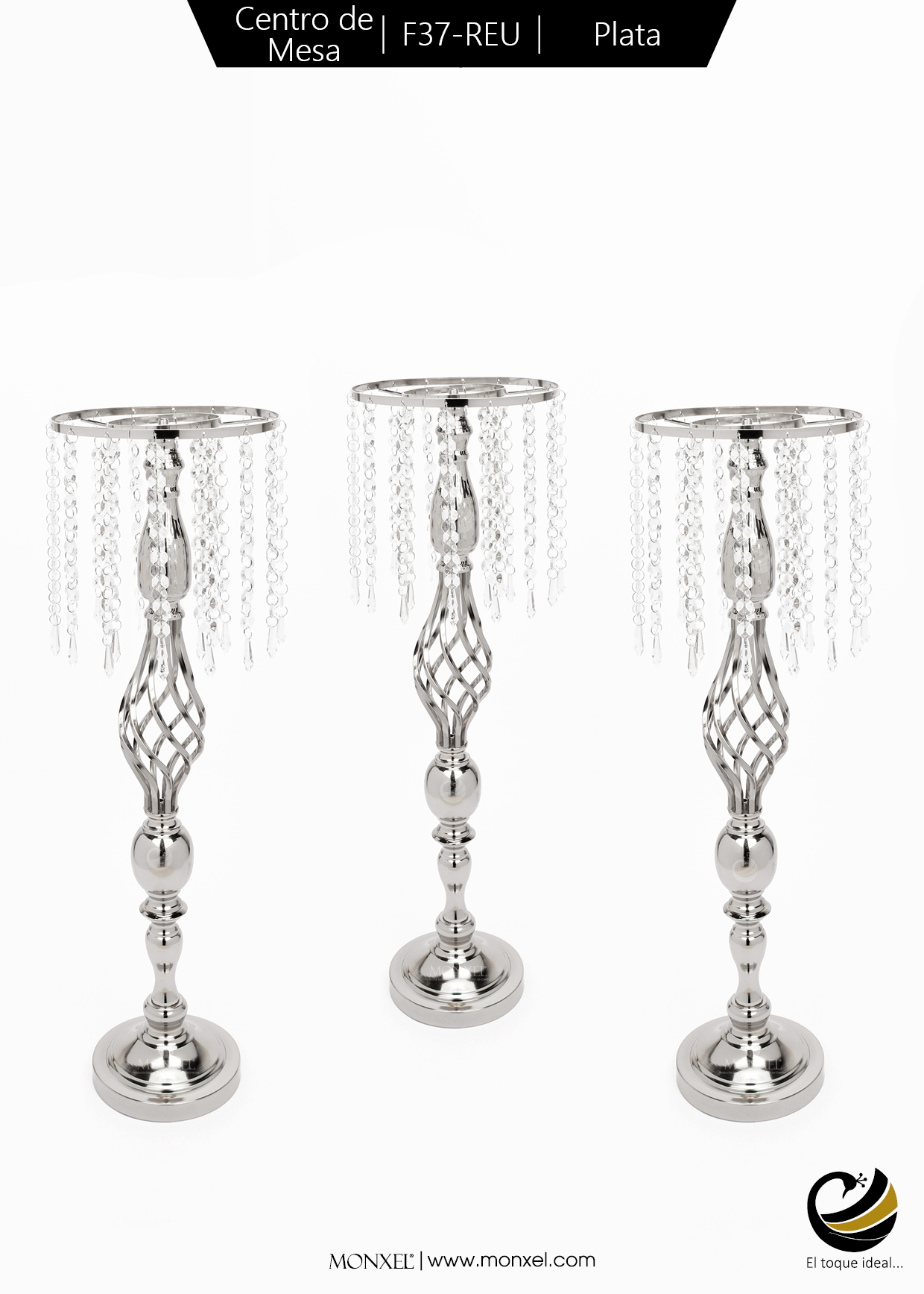 Centro de Mesa F37-REU Plata (Acero Inoxidable)