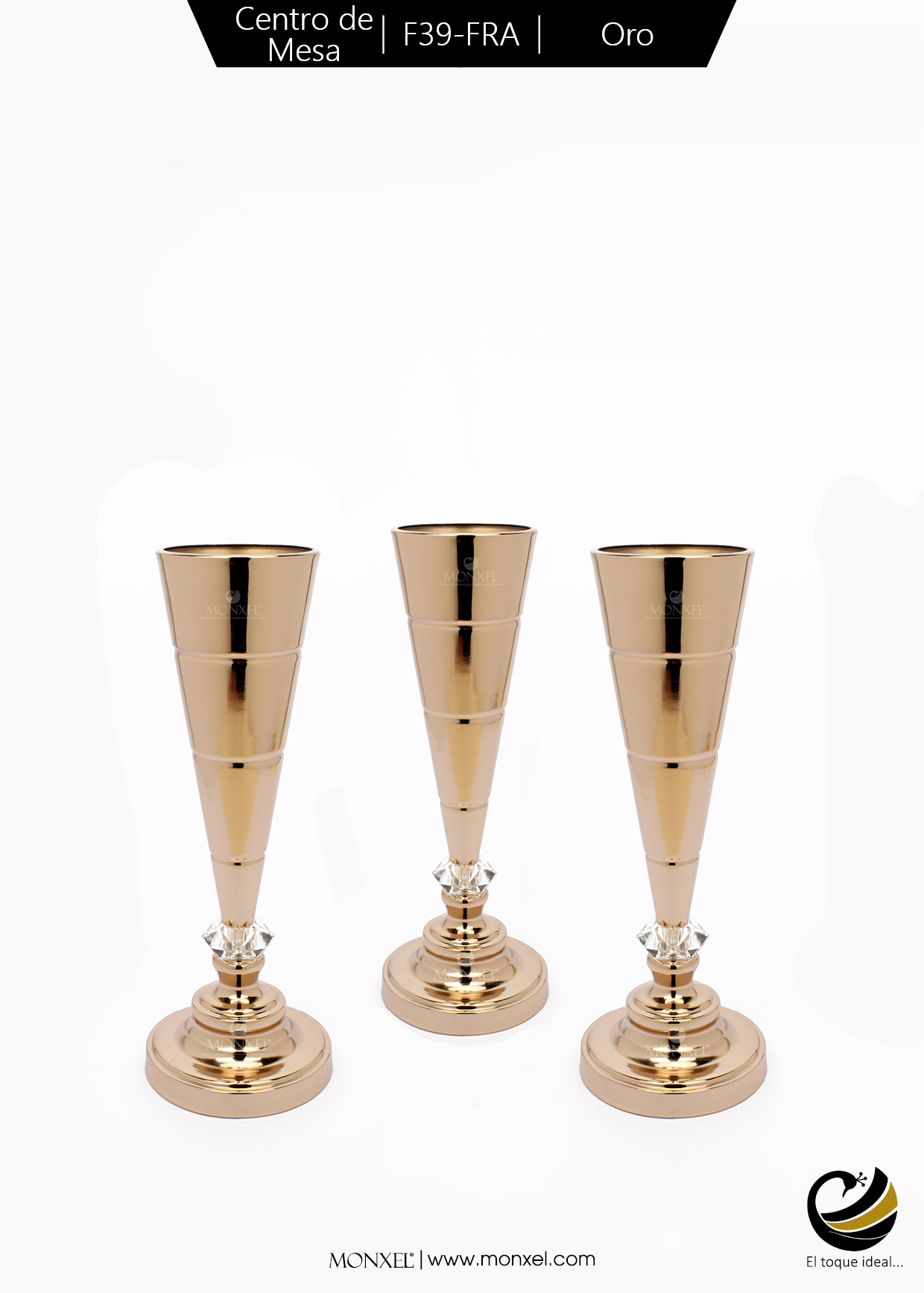 Centro de Mesa F39-FRA Oro (Acero Inoxidable)