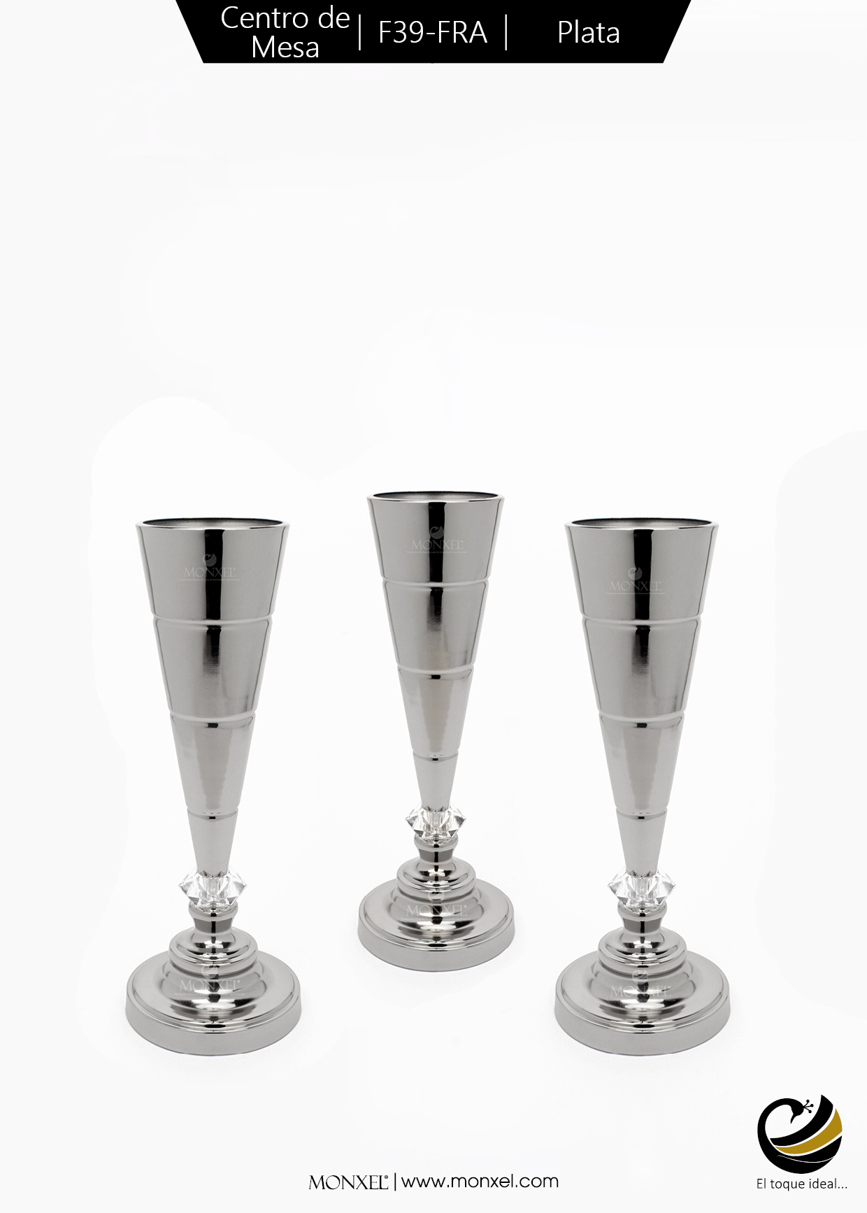 Centro de Mesa F39-FRA Plata (Acero Inoxidable)