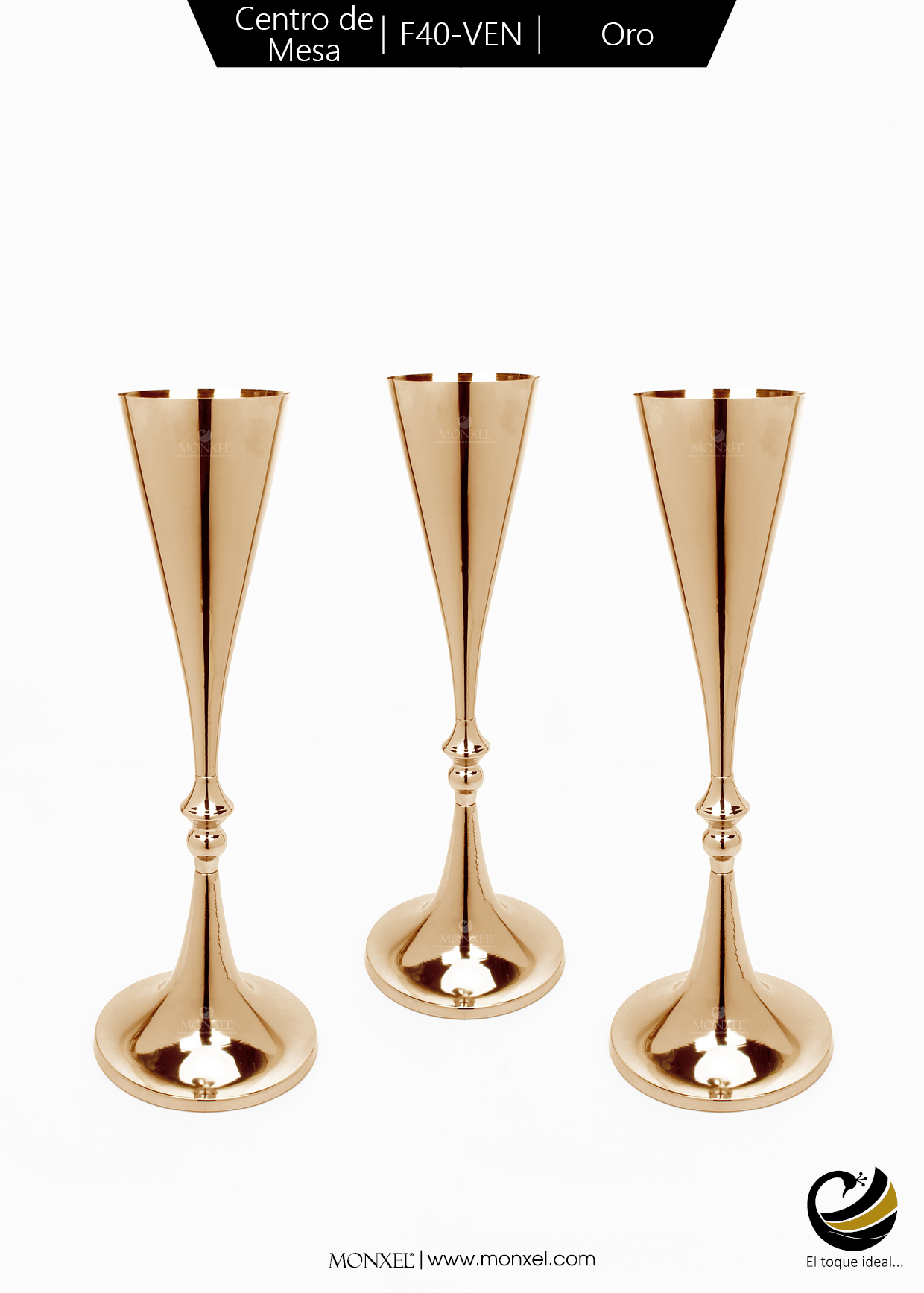 Centro de Mesa F40-VEN Oro (Acero Inoxidable)