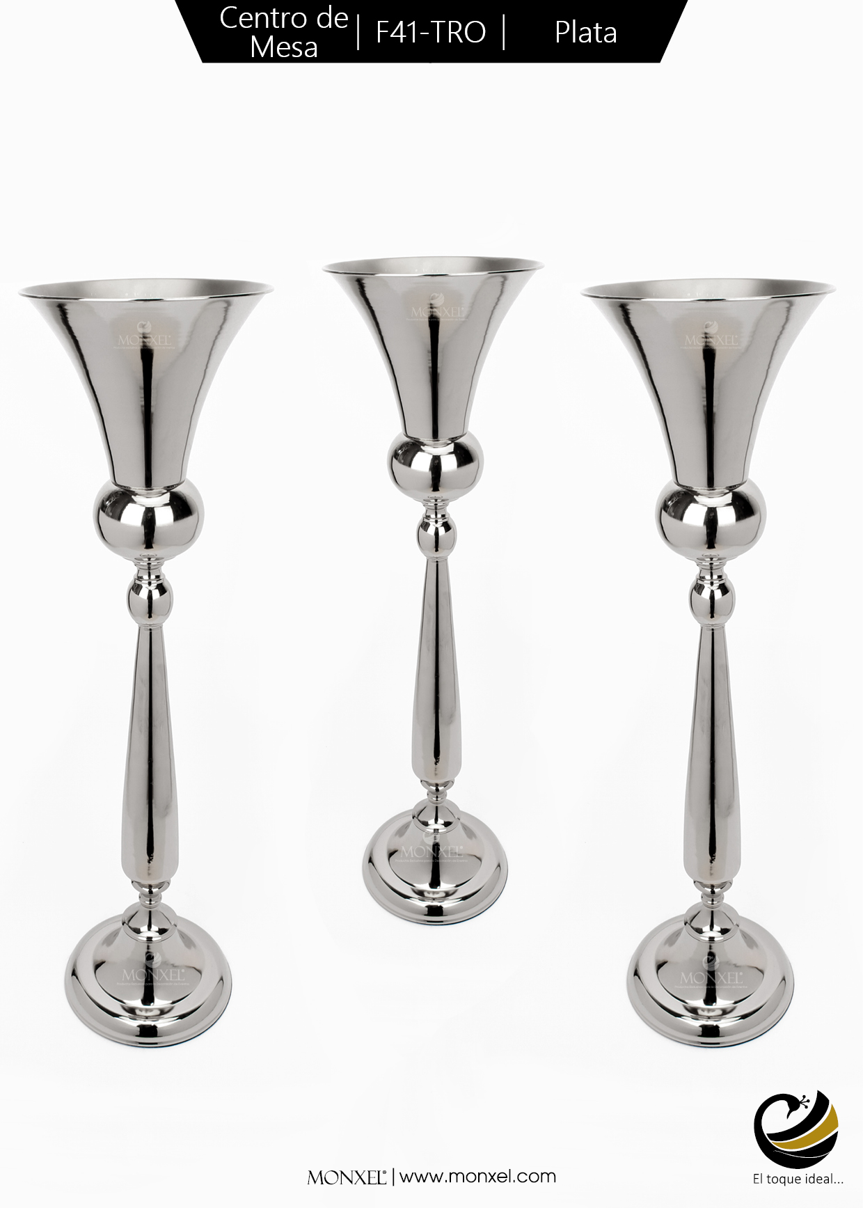 Centro de Mesa F41-TRO Plata (Acero Inoxidable)