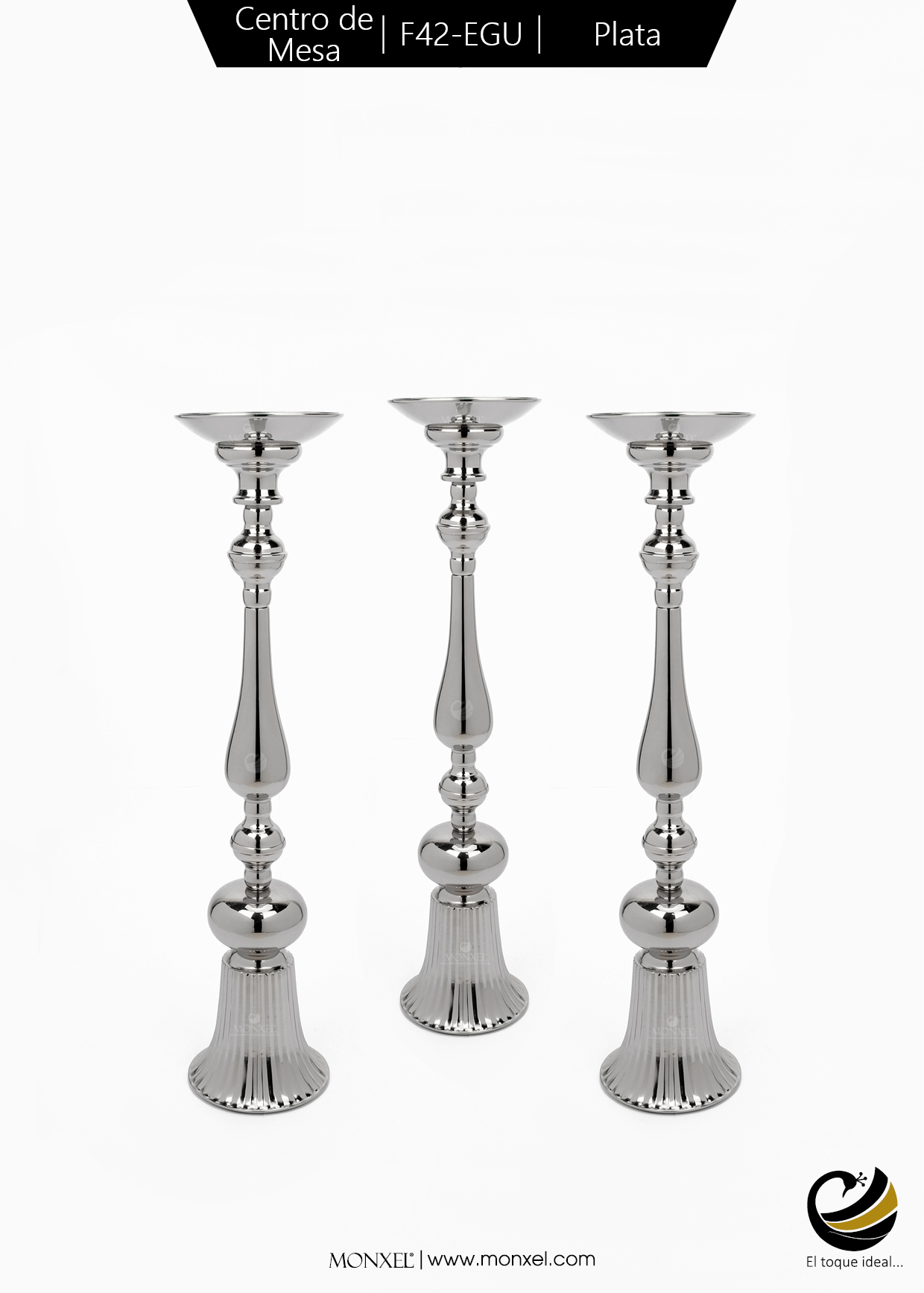 Centro de Mesa F42-EGU Plata (Acero Inoxidable)