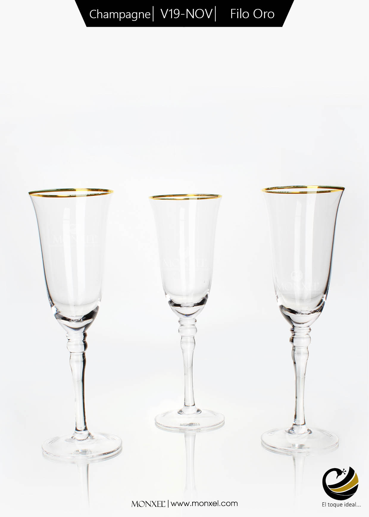 Copas Champagne V19-NOV Filo Oro (Cristal)