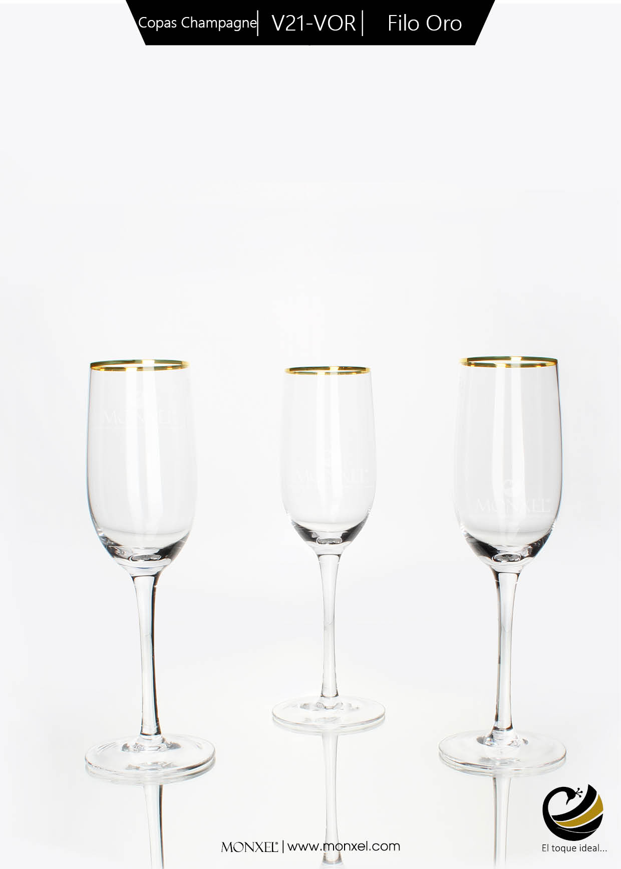 Copas Champagne V21-VOR Filo Oro (Cristal)
