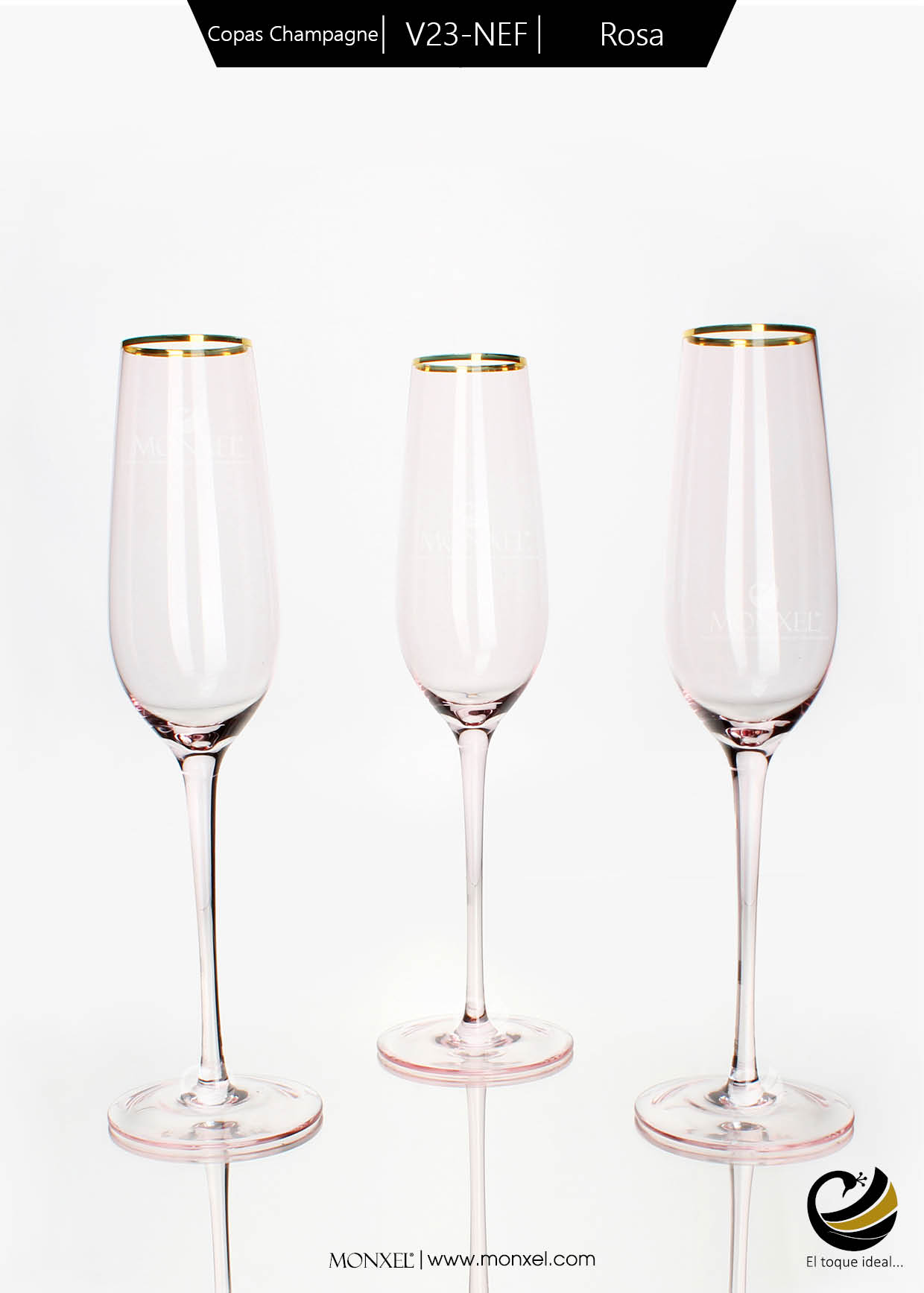 Copas Champagne V23-NEF Rosa (Cristal)
