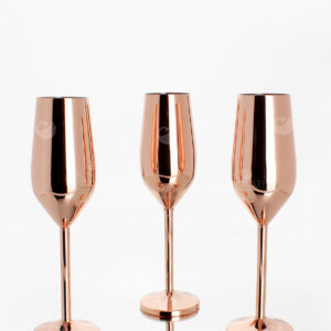 Copas Champagne V28-YAK Rosa Oro (Acero Inoxidable)