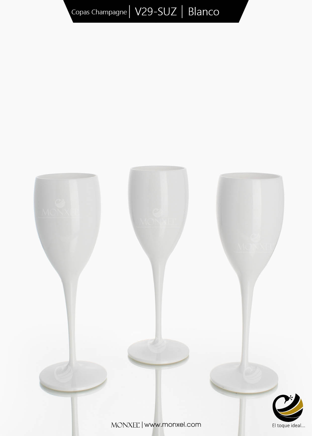 Copas Champagne V29-SUZ Blanco (Acrílico)