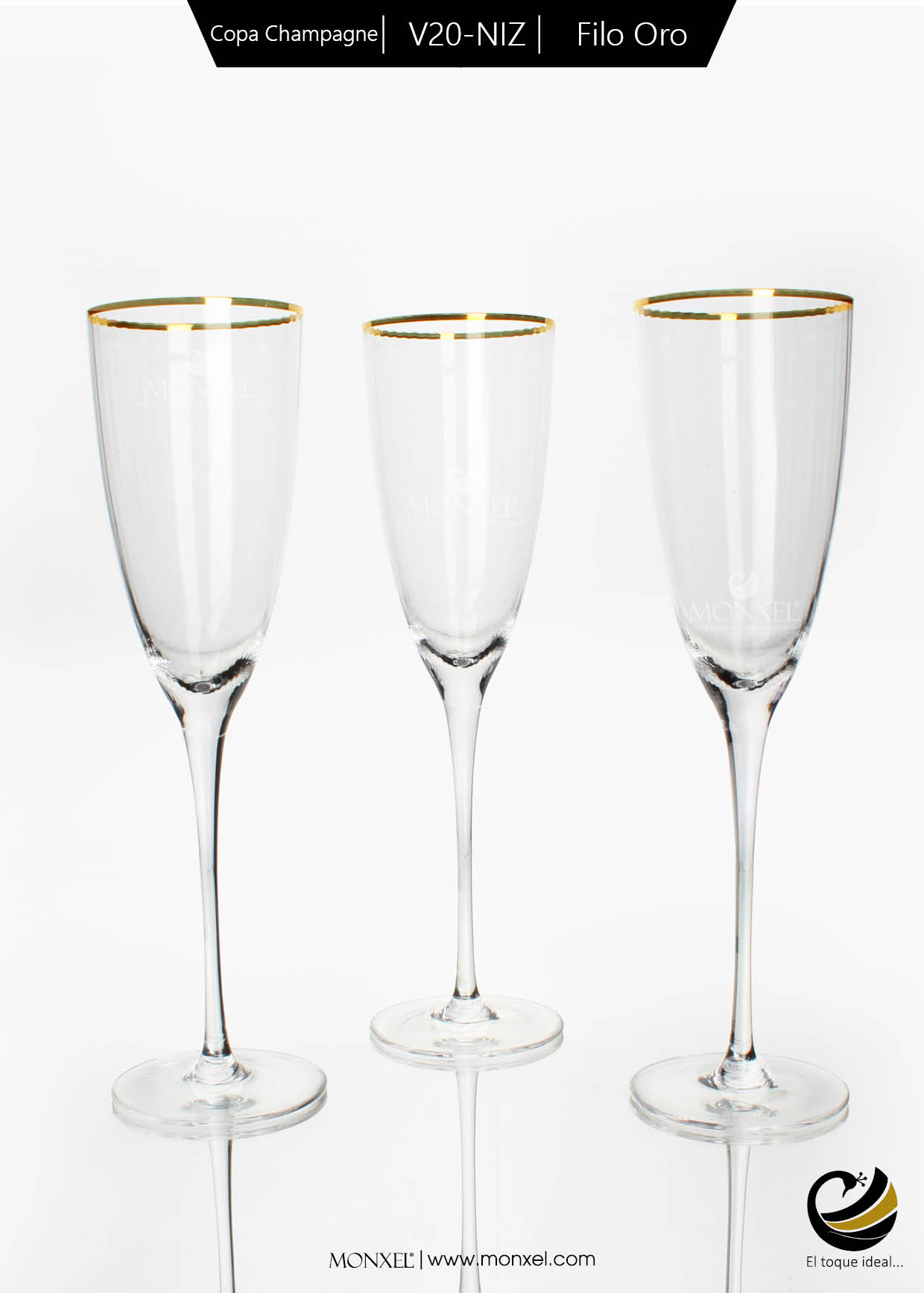 Copas Champagne V20-NIZ Filo Oro (Cristal)