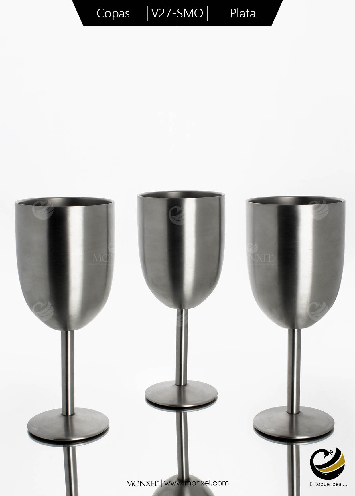 Copas Vino V27-SMO Plata (Acero Inoxidable)