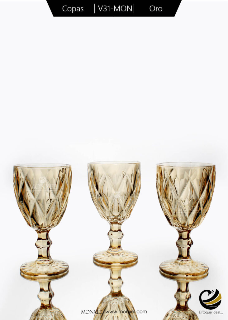Obtén el mejor precio ¡contáctanos!
Copas: Vino, Agua
Material: Cristal
Color: Oro
Nota: Las imágenes mostradas en está página pueden tener algún cambio con el producto físico, debido a los diferentes dispositivos en que se vean, así como a los nuevos lotes de llegada de cada producto.
Los precios y disponibilidad mostrados en está página son sujetos a cambios sin previo aviso