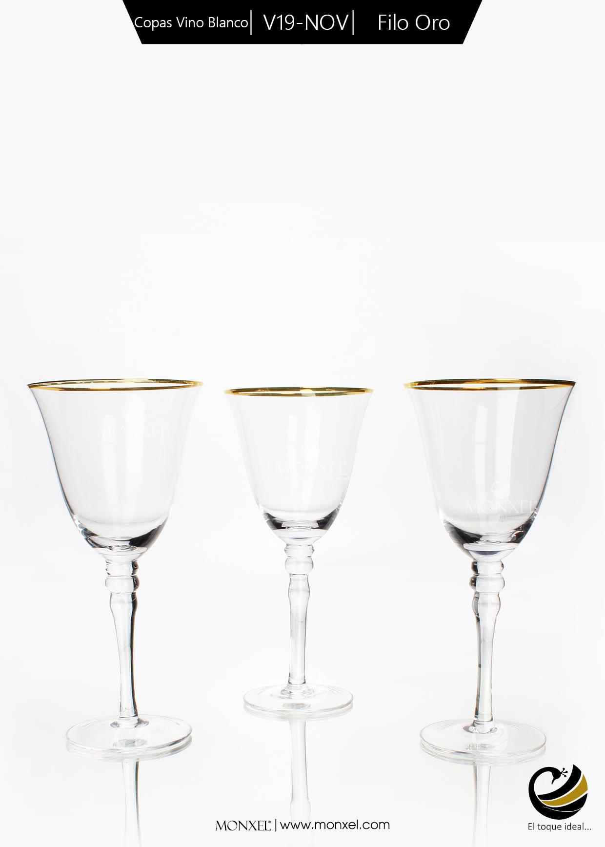 Copas Vino Blanco V19-NOV Filo Oro (Cristal)