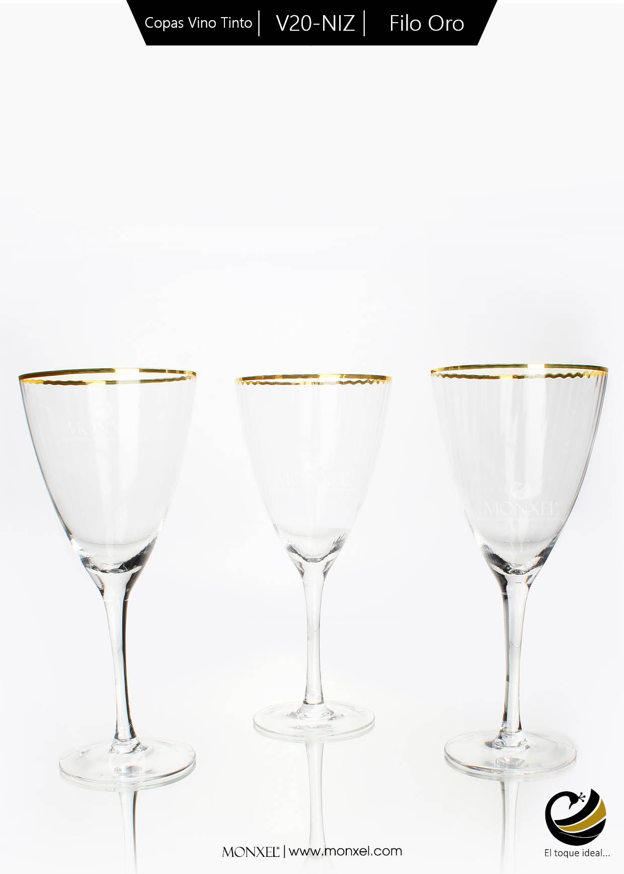 Copas Vino Tinto V20-NIZ Filo Oro (Cristal)