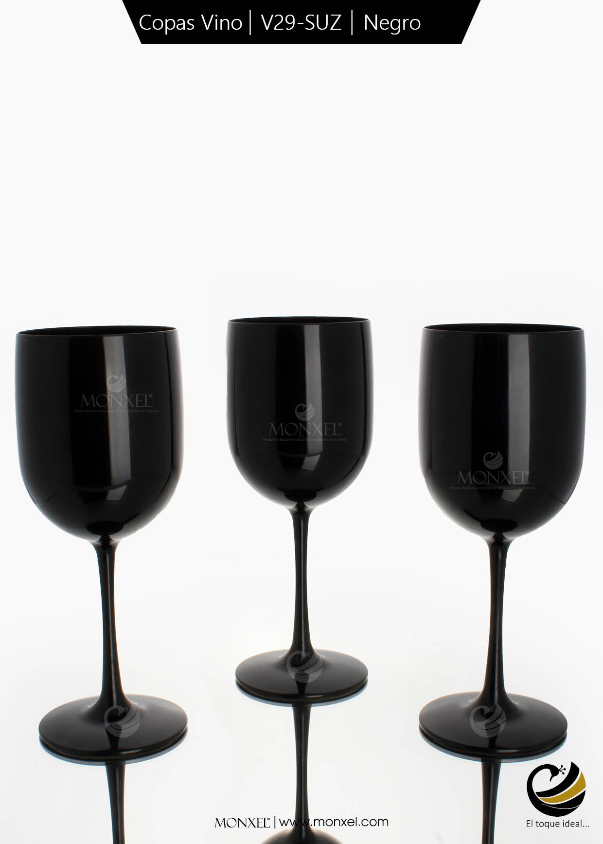 Copas Vino V29-SUZ Negro (Acrílico)