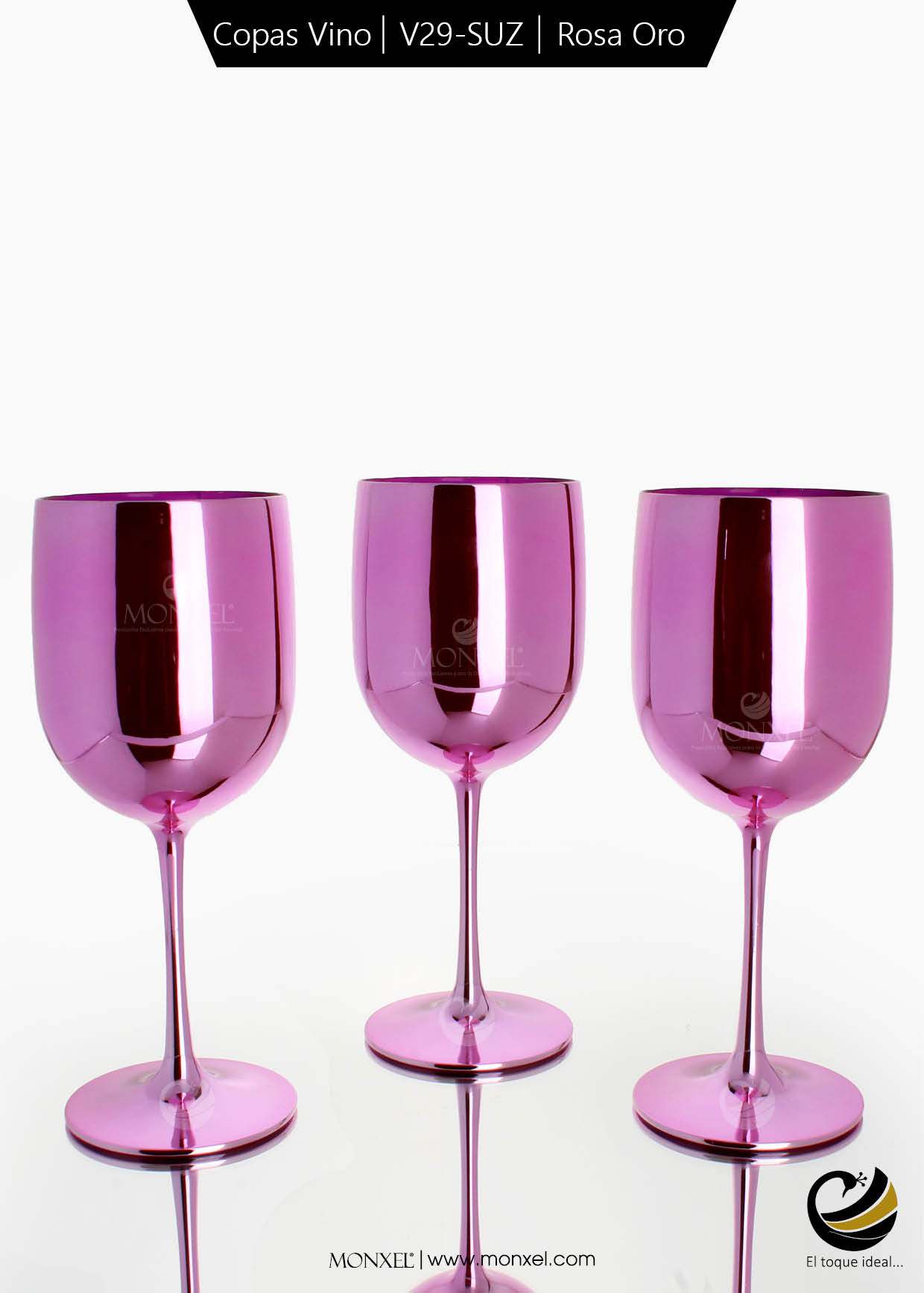 Copas Vino V29-SUZ Rosa Oro (Acrílico)