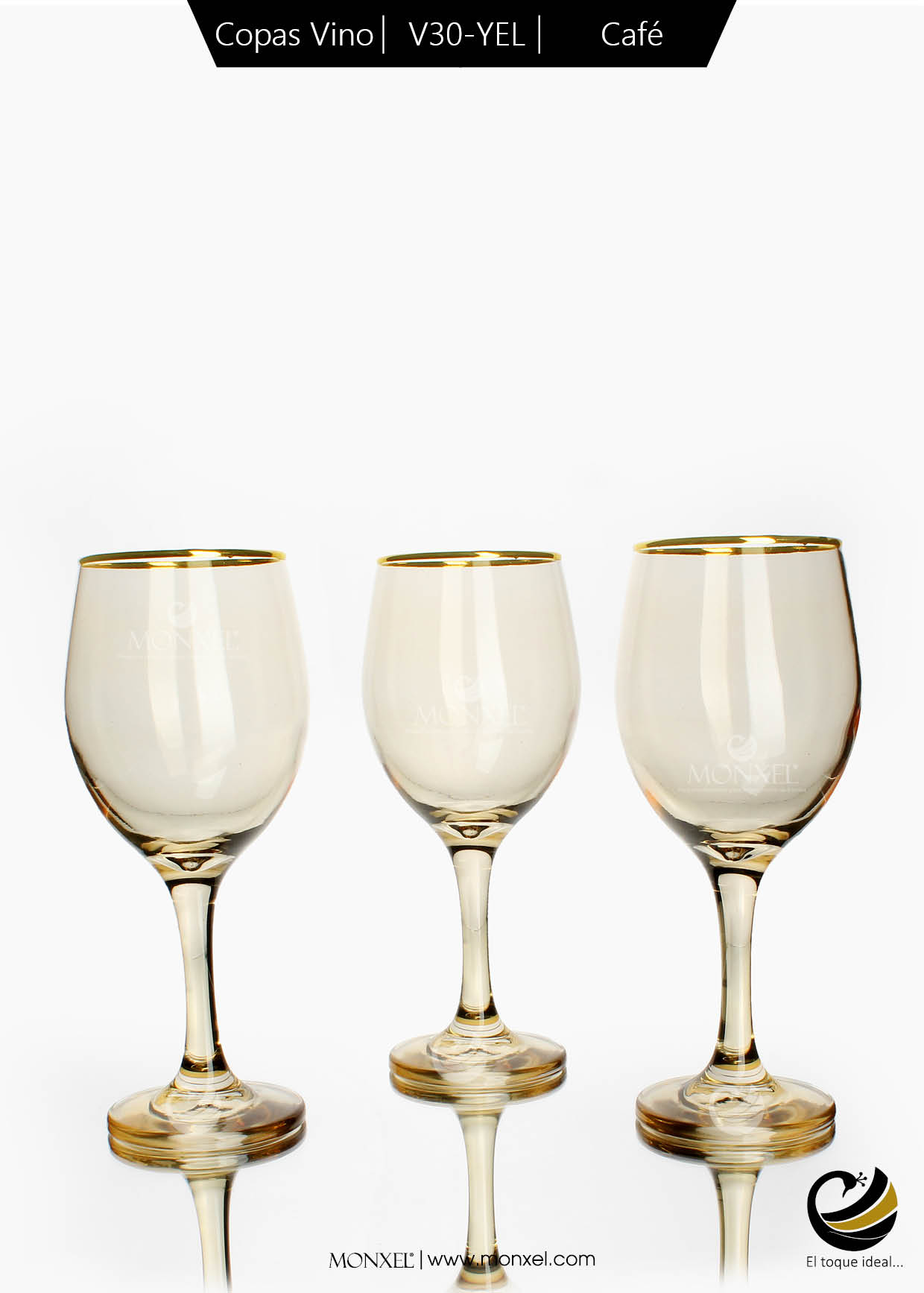 Copas Vino V30-YEL Café (Cristal)