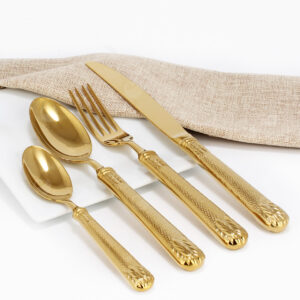 Cubiertos C10-FIX Oro Set 4pz (Acero Inoxidable)