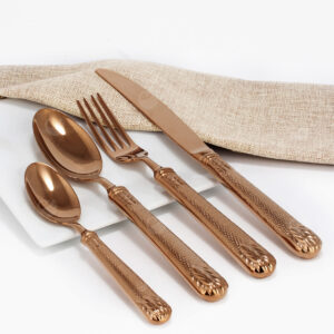 Cubiertos C10-FIX Rosa Oro Set 4pz (Acero Inoxidable)