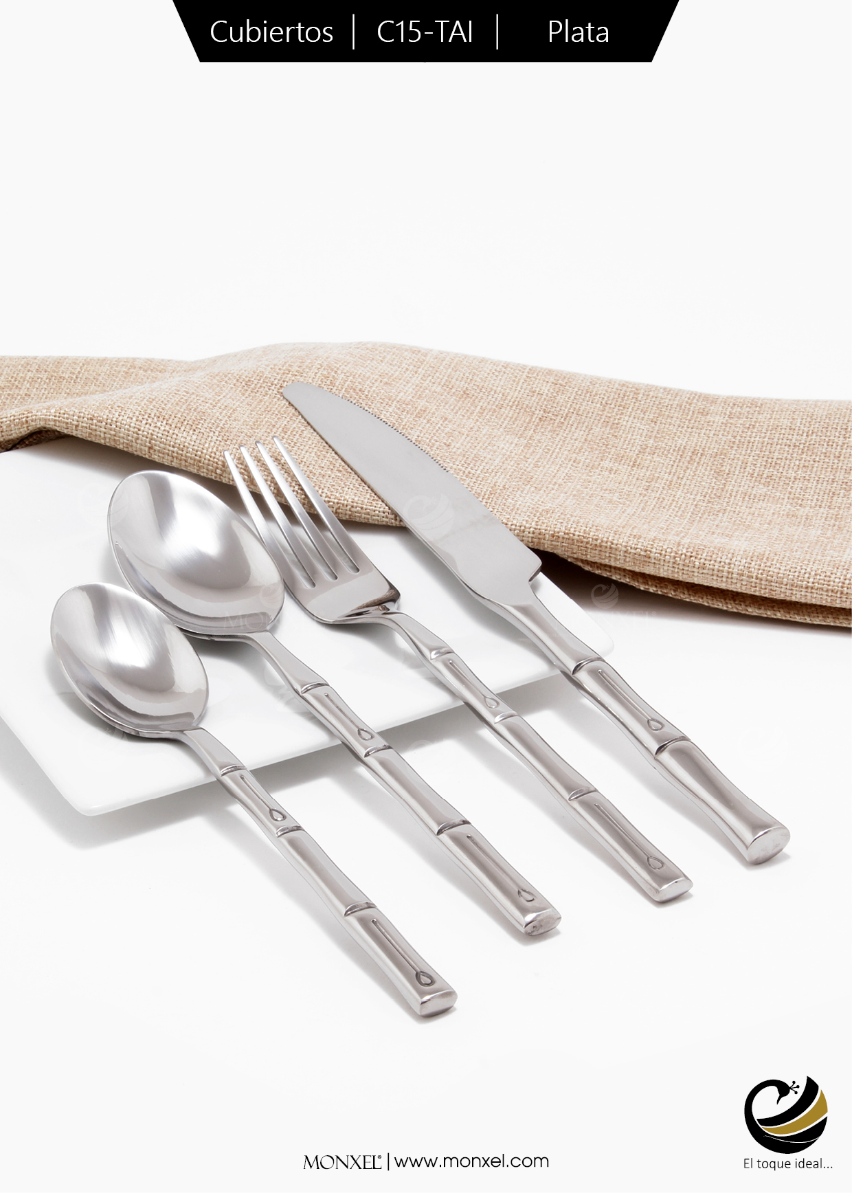 Cubiertos C15-TAI Plata Set 4pz (Acero Inoxidable)