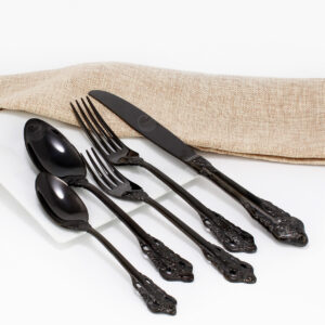 Cubiertos C16-LUO Negro Set 5pz (Acero Inoxidable)