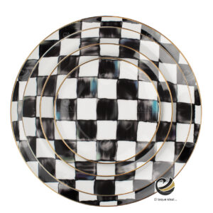 Vajilla D06-CUA Blanco/Negro (Porcelana)