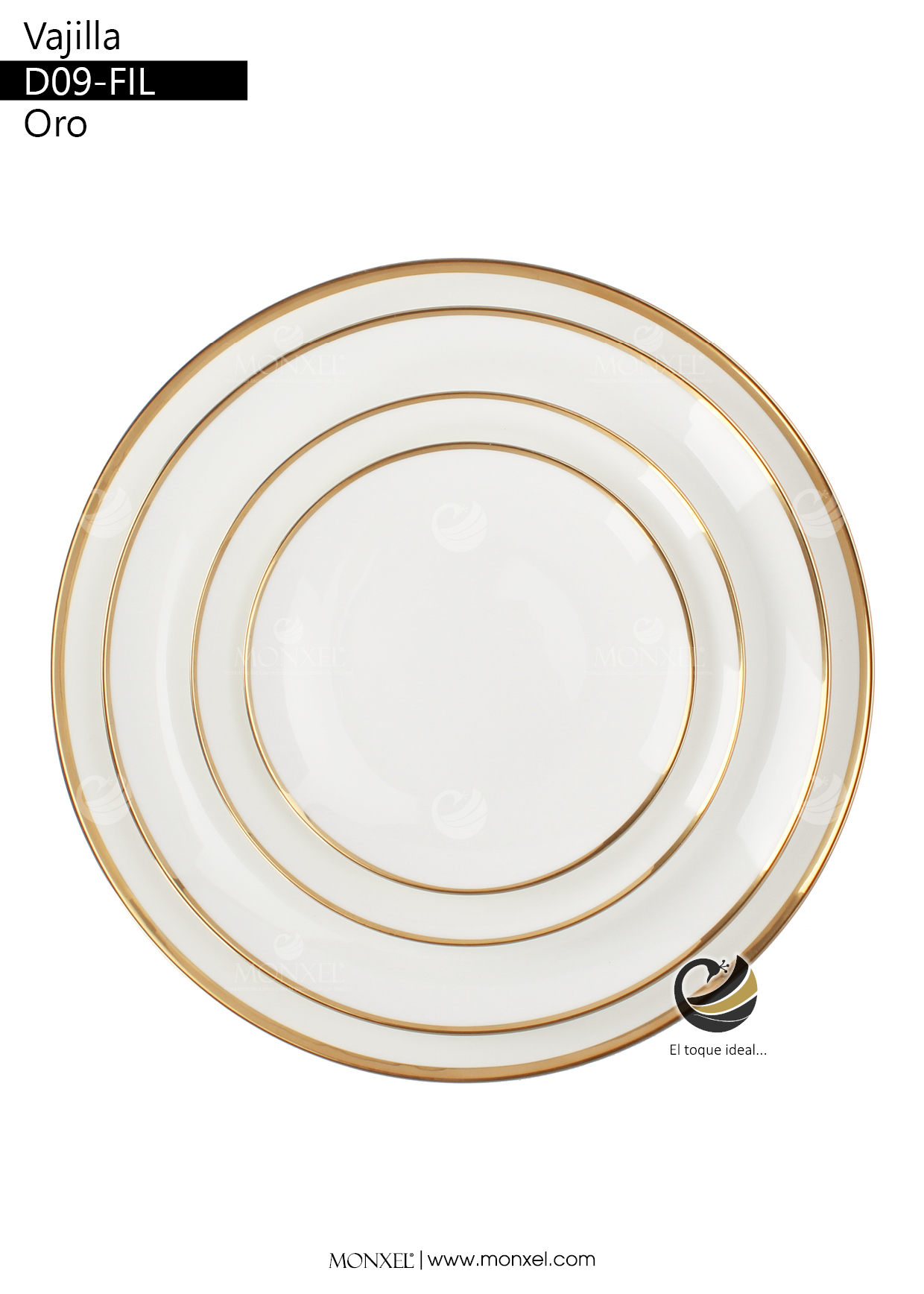 Vajilla D09-FIL Oro (Porcelana)