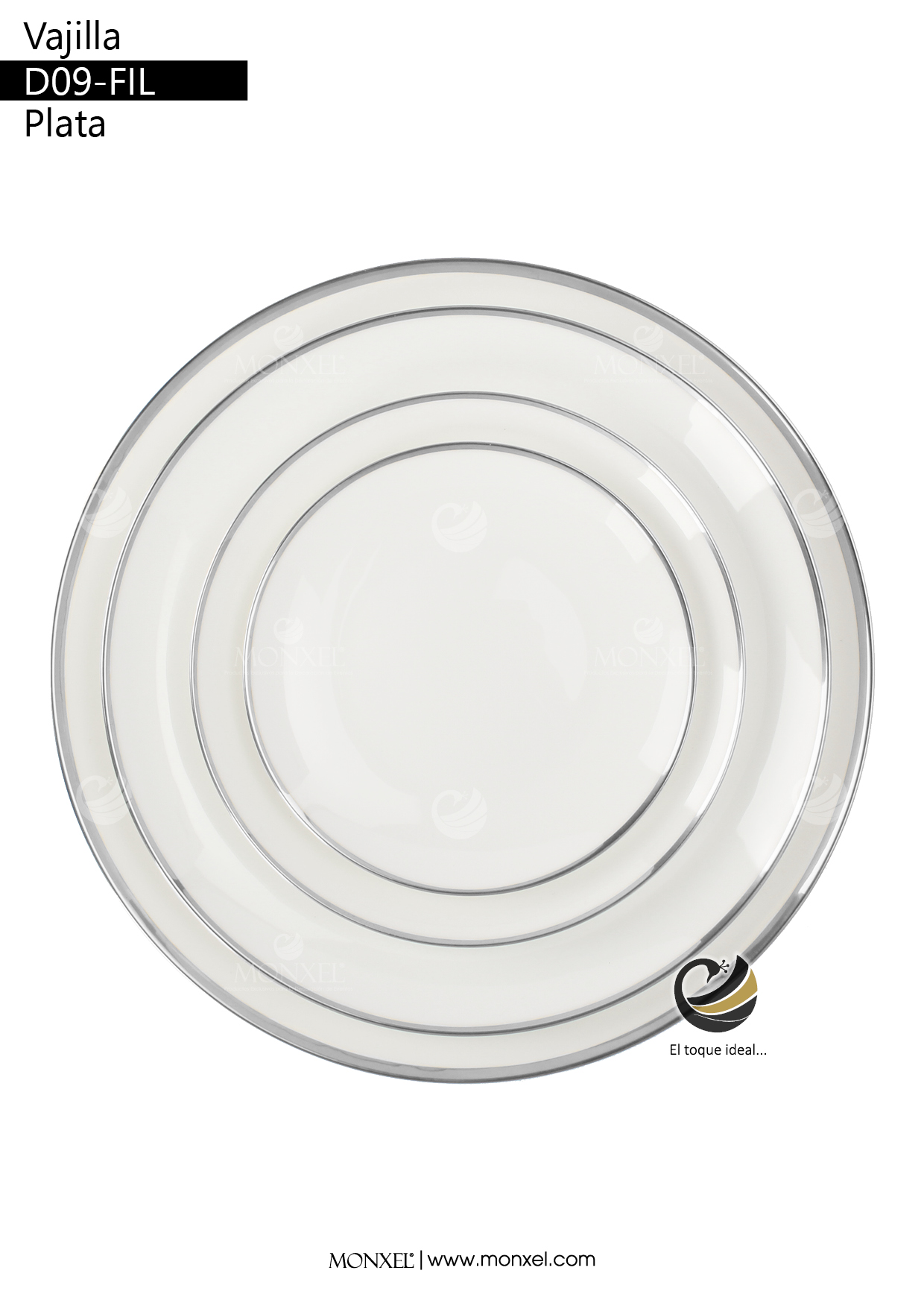 Vajilla D09-FIL Plata (Porcelana)
