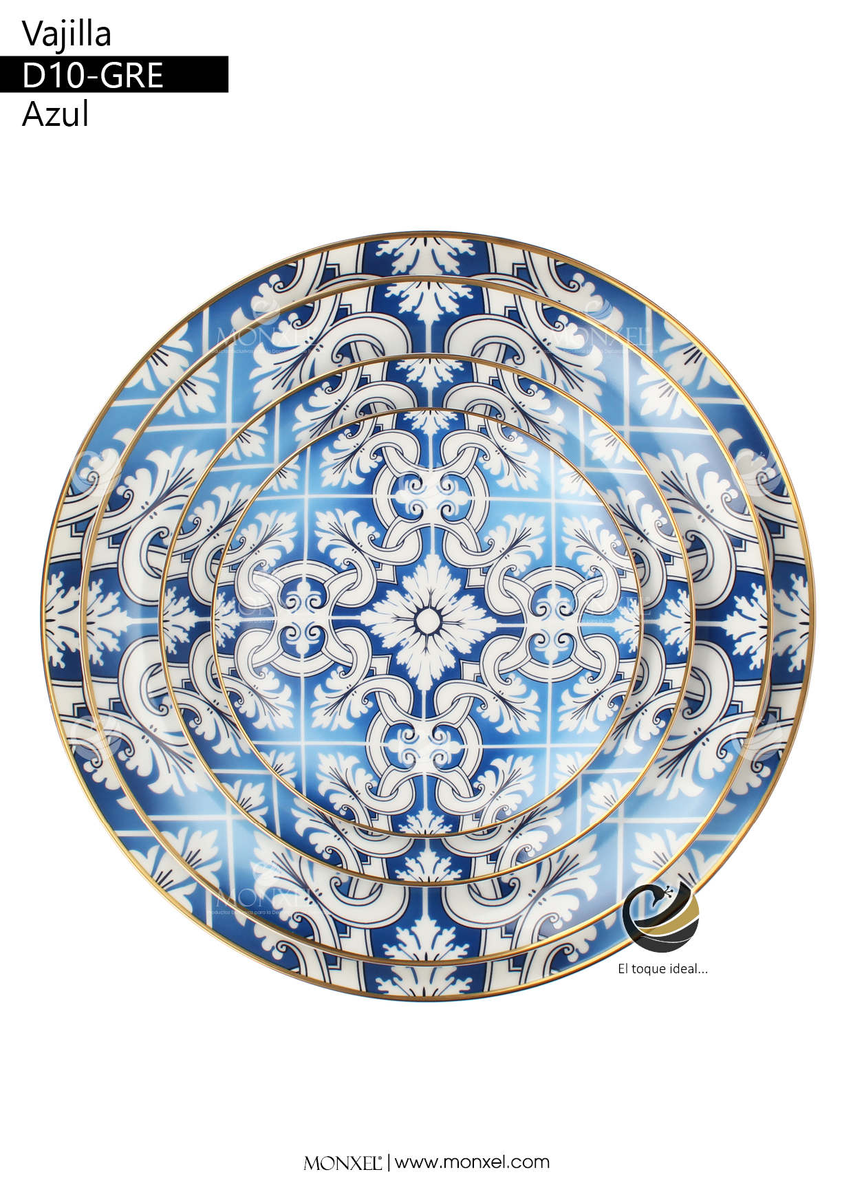 Vajilla D10-GRE Azul (Porcelana)