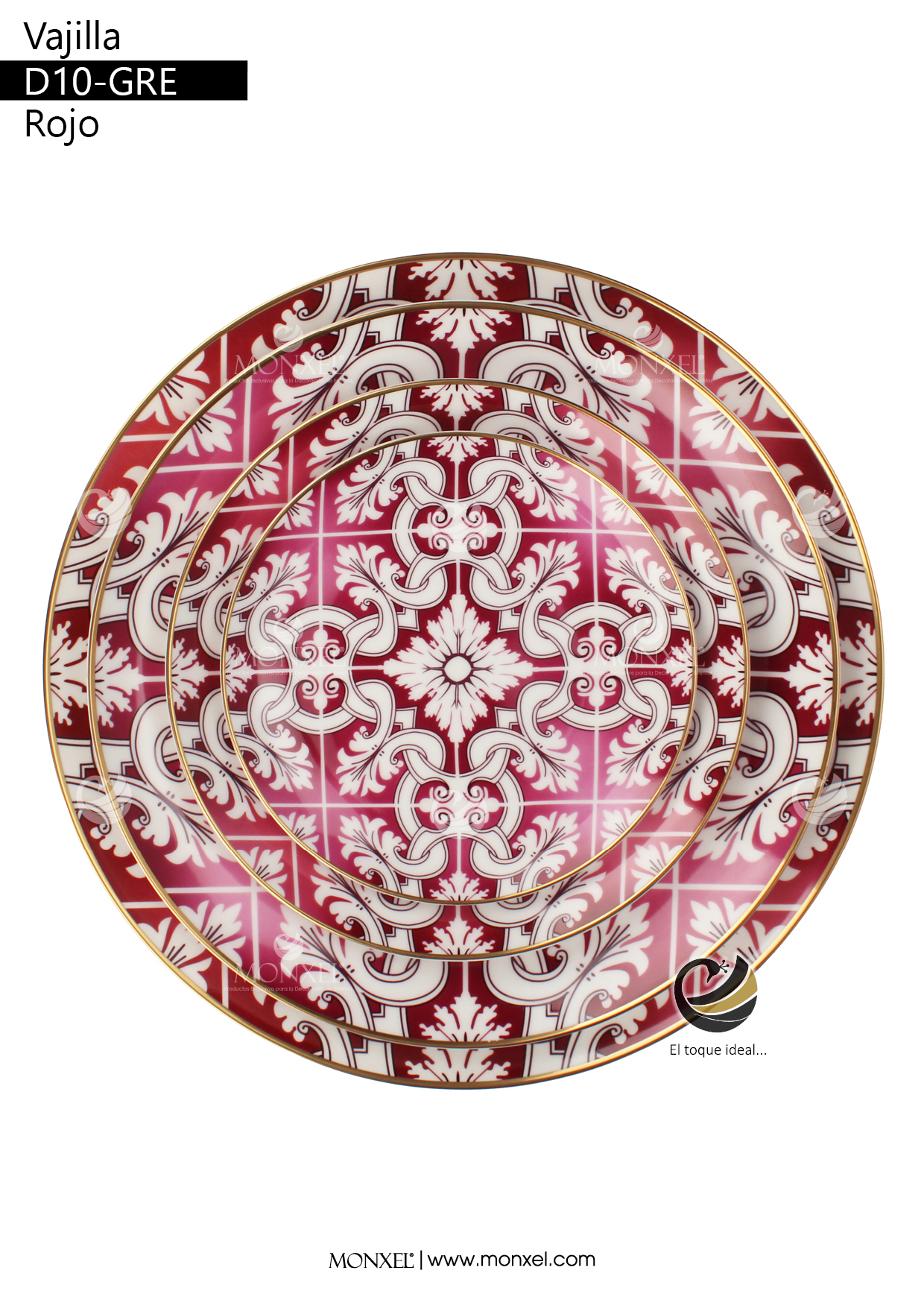 Vajilla D10-GRE Rojo (Porcelana)