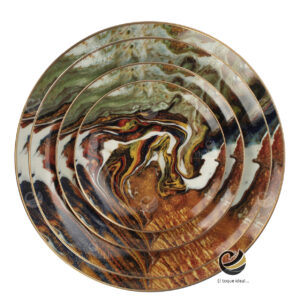 Vajilla D22-WOR Naranja Multicolor (Porcelana)