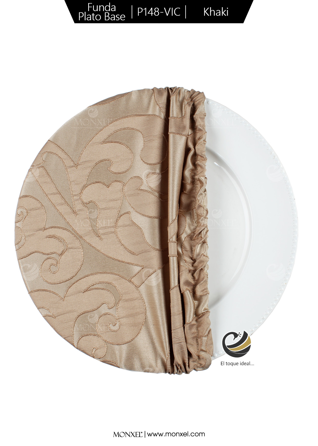 Funda Plato Base P148-VIC Khaki 40 cm. (Textil)