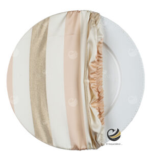 Funda Plato Base P150-RAY Ivoy/Oro/Champagne 40 cm. (Textil)