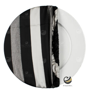 Funda Plato Base P150-RAY Azul Negro/Plata 40 cm. (Textil)