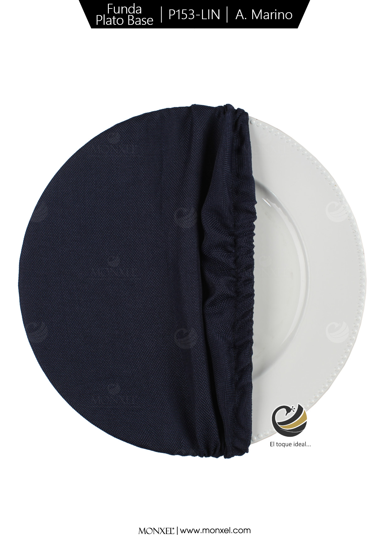 Funda Plato Base P153-LIN Azul Marino 40 cm. (Textil)