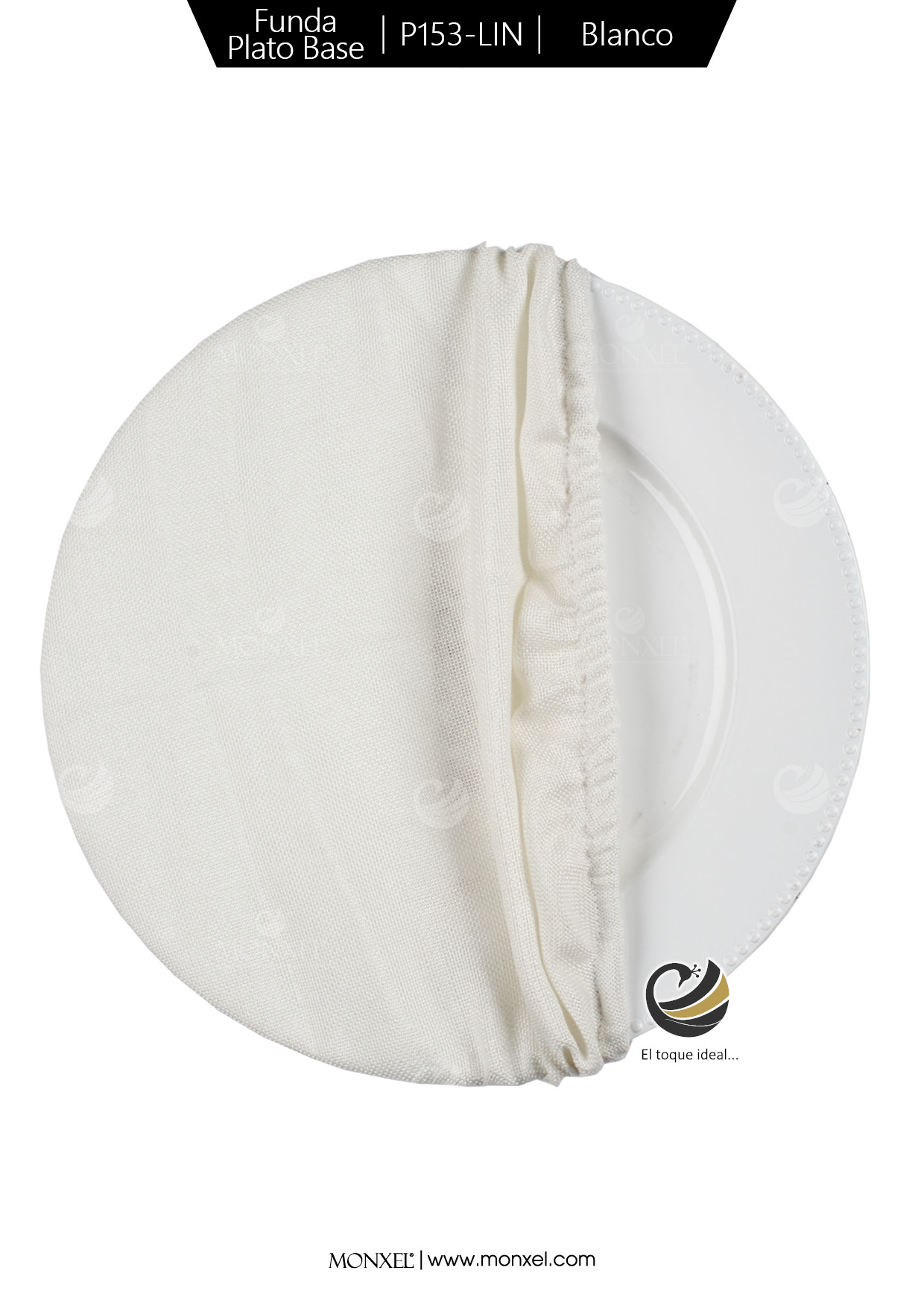 Funda Plato Base P153-LIN Blanco 40 cm. (Textil)