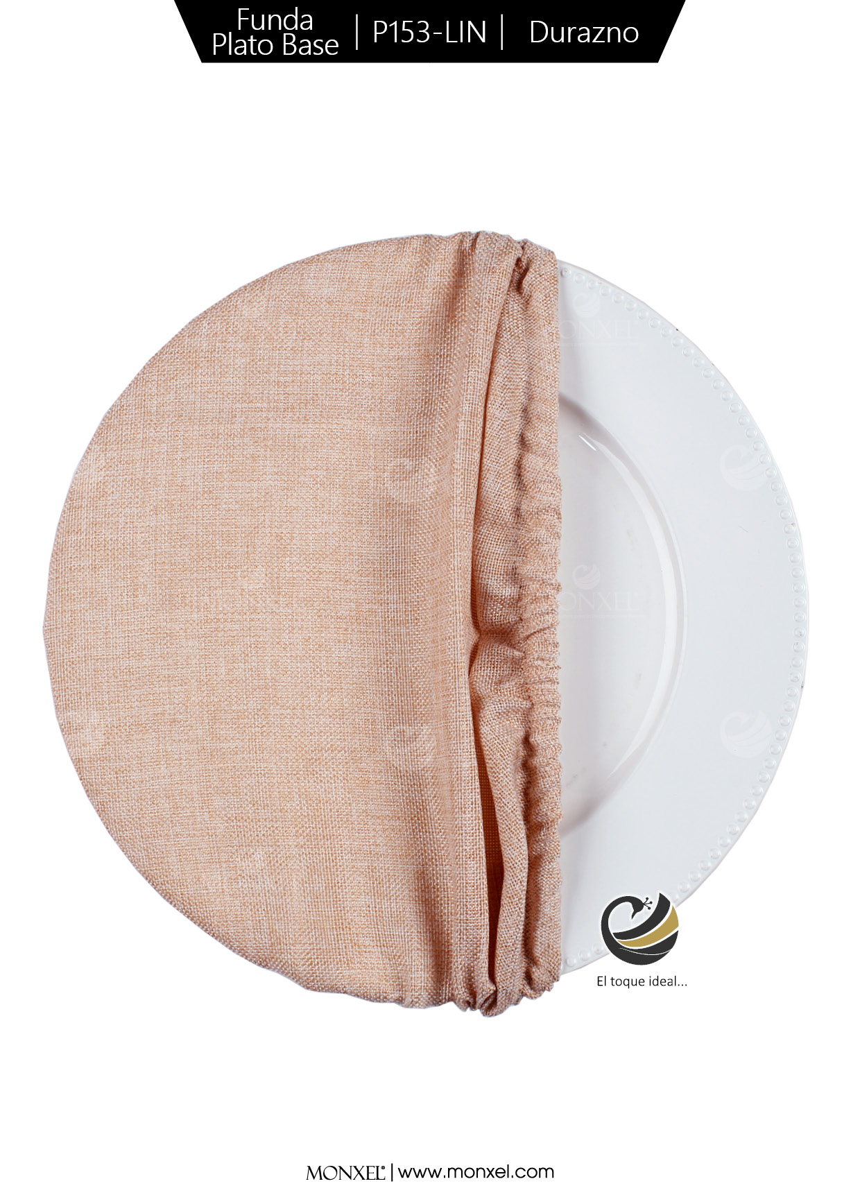Funda Plato Base P153-LIN Durazno 40 cm. (Textil)