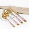 Cubiertos C26-WOG Oro/Rosa Set 4pz (Acero Inoxidable)