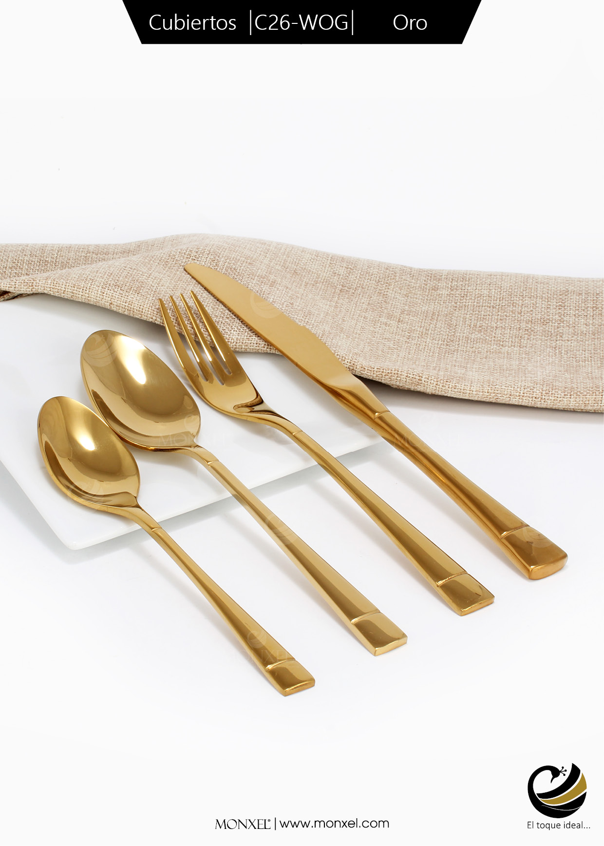 Cubiertos C26-WOG Oro Set 4pz (Acero Inoxidable)