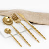 Cubiertos C27-XIA Oro Set 4pz (Acero Inoxidable)